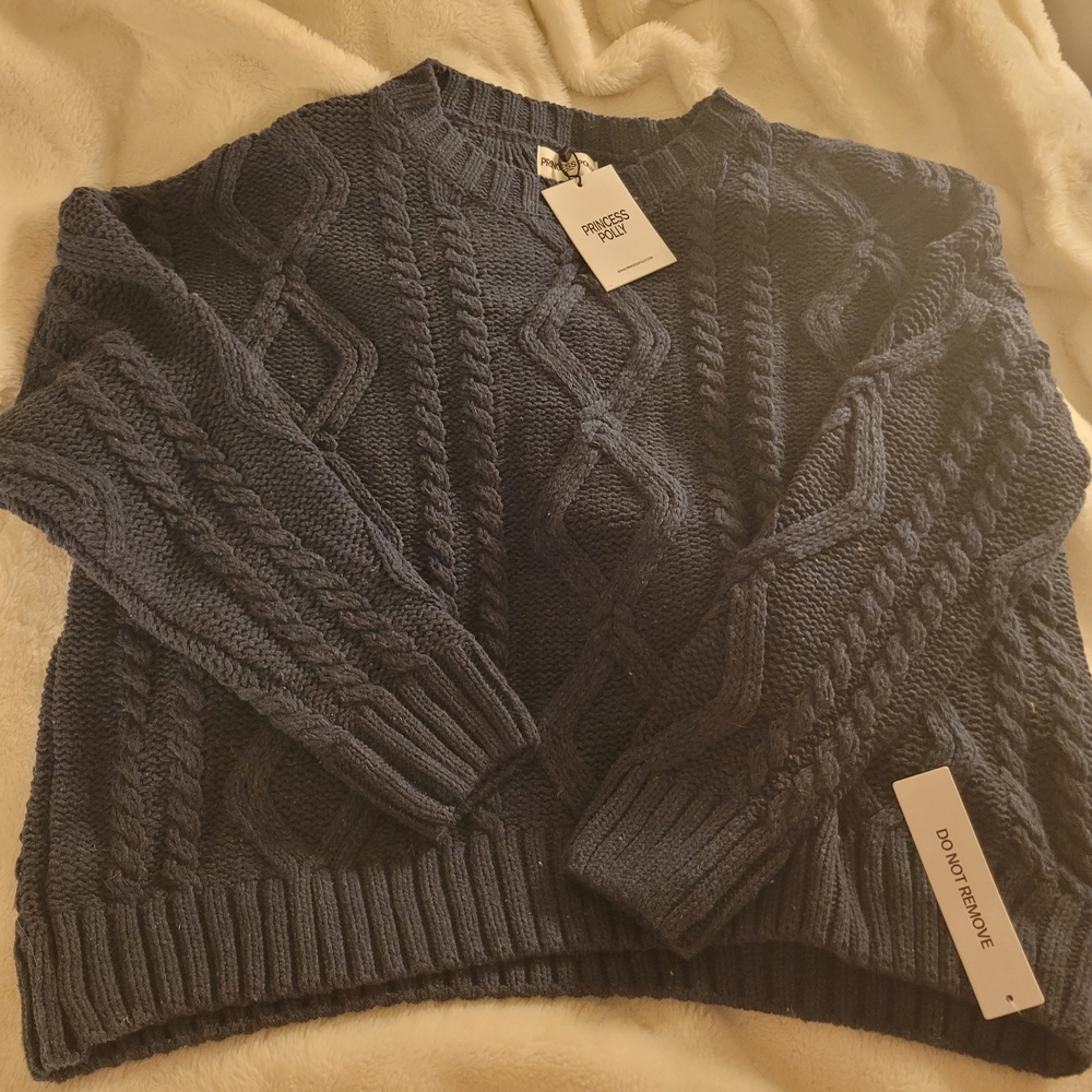 Princess Polly Deep Blue Knit Sweater